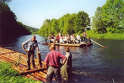 Flößen auf der Saale