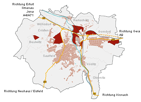 �bersichtskarte Gewerbegebiete