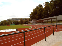 Laufbahn im Saalfelder Stadion An den Saalewiesen