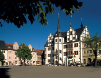 Rathaus Saalfelder Rathaus - Blick von den Lieden