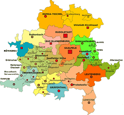 �bersichtskarte Lankreis Saalfeld-Rudolstadt