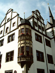 Blick auf den Erker am Rathaus